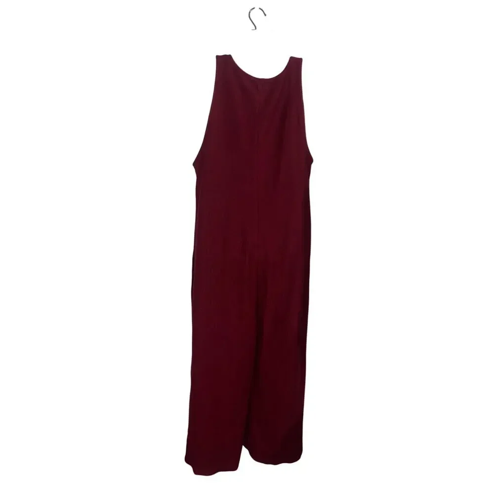 Back Beat Co. Organic Cotton Lounge Corduroy Knit Cropped Jumpsuit XL Overall - Picture 5 of 5
